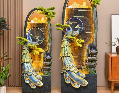 饰品装饰中式流水摆件假山田园喷泉景观落地客...