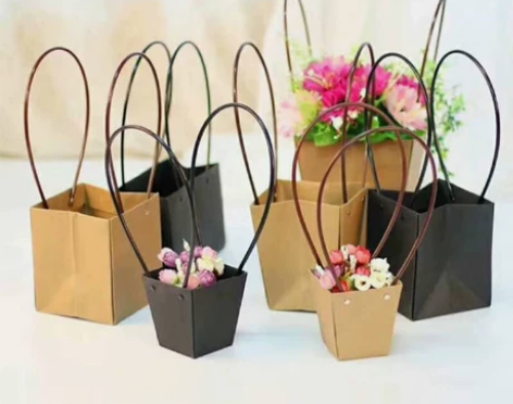 礼盒花盒牛皮纸插花花篮手提袋子花束包装鲜花...