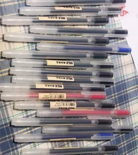 MUJI无印良品中性笔文具学生胶墨考试黑色...