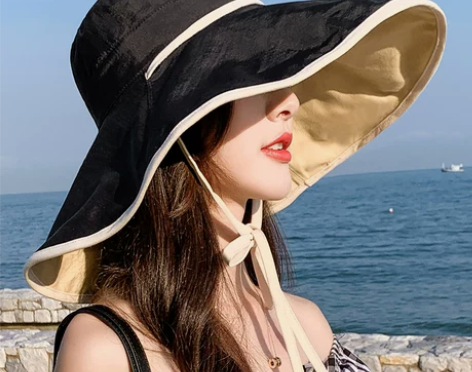 渔夫帽女夏季防晒遮阳帽大帽檐遮脸早春春秋大...