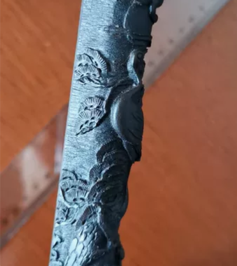 岛国来的镇尺一个，纯手工雕刻，材质不保，象...