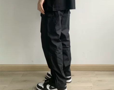 裤子工装 裤子工装裤U家神裤日系高街裤脚拉...