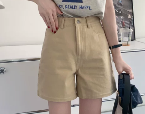 短裤女夏季韩版高腰显瘦宽松百搭外穿复古港味...