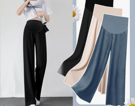 孕妇裤子夏季薄款女外穿休闲冰丝裤宽松垂感阔...