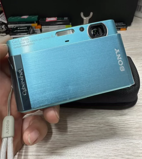 索尼数码相机 DSC-T90 蓝色 实物拍...