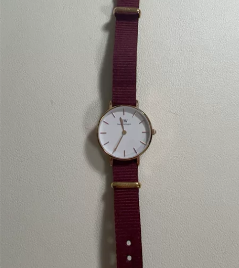 DW手表petite小表盘28mm 红色编...