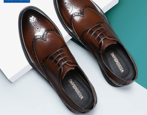 冬季布洛克雕花皮鞋男士正装真皮