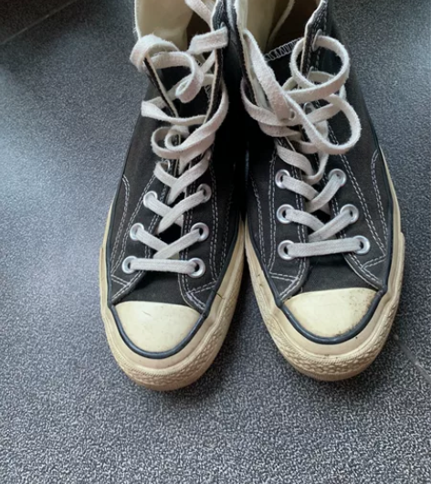 匡威女黑色高帮帆布鞋正经典款36.5偏大3...