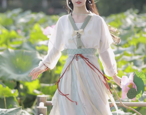 远山乔清旷之乐唐制汉服女唐褙子一片式齐腰裙...