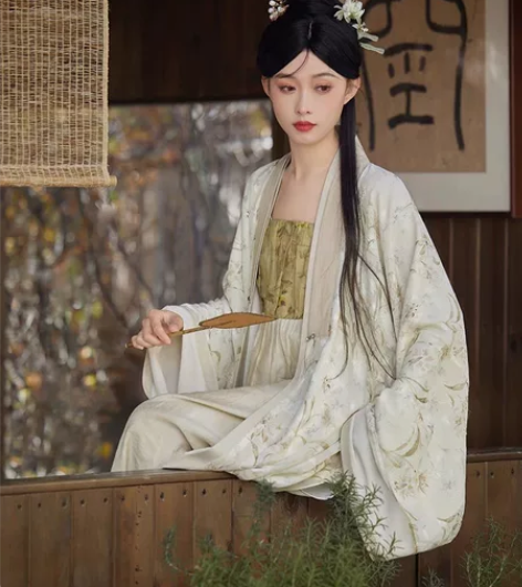 七月夕原创汉服 野渡 代拍 合领衫诃子裙3...