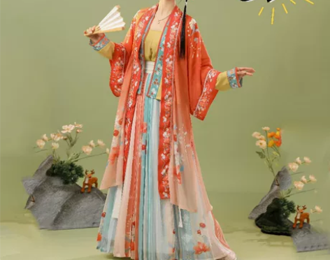 劲合汉服女中国风【半城桃色】宋制长褙子对襟...