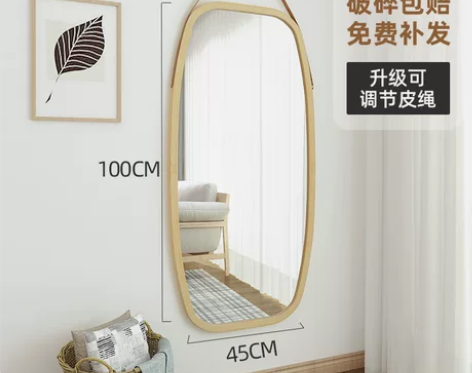 穿衣镜挂墙家用贴墙玄关试衣镜子ins壁挂网...