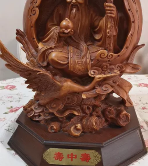 木雕老寿星雕工很完美，转让给有缘人伴老人延...
