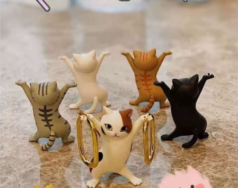【5只猫】妖娆猫咪喵托举猫摆件万物皆可举手...