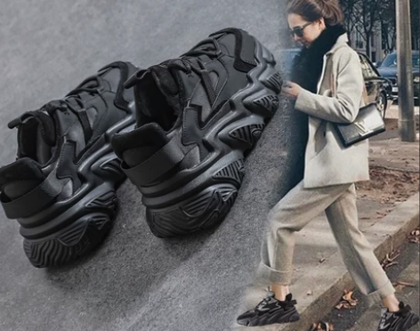 香港真皮老爹鞋女2022秋冬新款百搭ins...