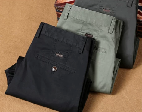 夏季裤子吉普纯棉男士休闲裤春秋款中年商务直...