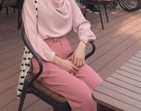 old dream/复古纯色气质粉色套装 ...