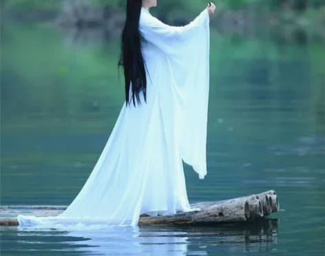 纯白色古装汉服女超仙齐腰仙气唐朝飘逸古风大...