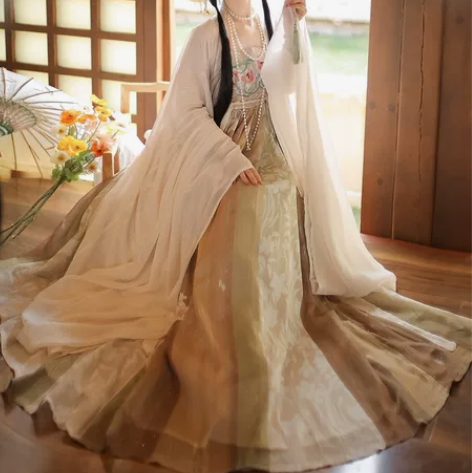 【春有约】茗月萱唐制诃子裙汉服女大袖衫刺绣...