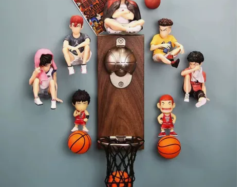 网红篮球开瓶器 3D立体灌篮高手冰箱贴啤酒...