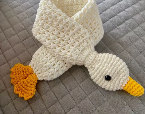 儿童女生大白鹅可爱毛线围巾 毛线质量好无荧...