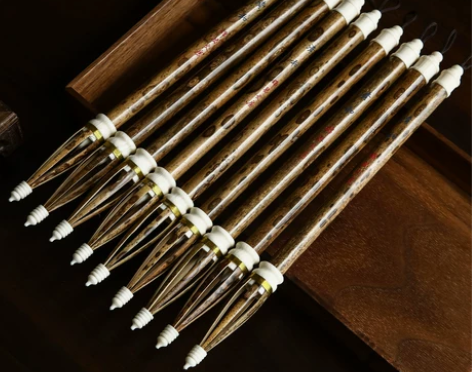 锦瑟文房古法缠纸鸡距笔蒜头笔小楷毛笔七狼