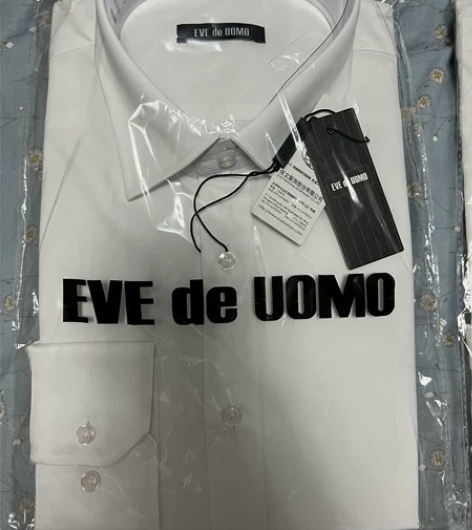 依文EVE，男士白色长袖正装衬衫 号码17...