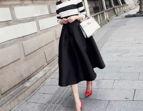 【低价清仓】欧美复古高腰大摆裙中长款公主伞...