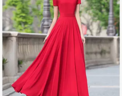 双层优质长裙夏雪纺连衣裙女2023新款气质...