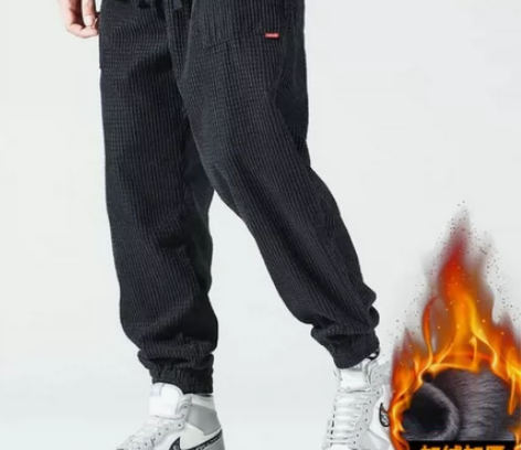 灯芯绒高档裤子男潮流百搭宽松秋季束脚男士休...