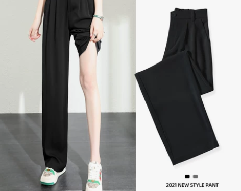 【礼遇价】冰丝高腰阔腿裤女夏季薄款2022...
