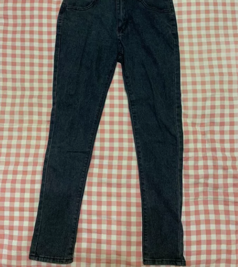 高腰牛仔裤女秋装新款蓝灰色弹力显瘦紧身小脚...