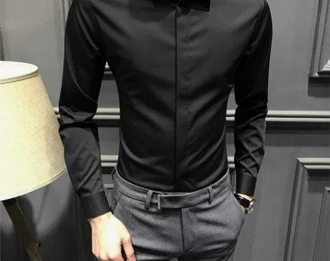 冬季2022男士衬衫长袖加绒保暖修身新款高...