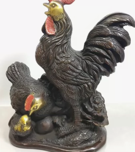 一家鸡，幸福一家 黄铜仿紫铜鎏金复古工艺 ...