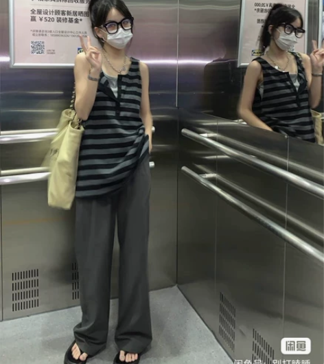 女士背心吊带 仅条纹背心 感兴趣的话点“我...