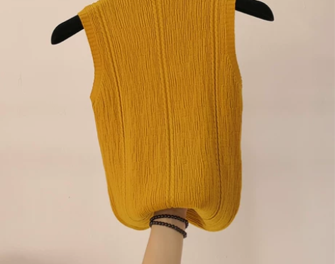 白色针织背心女2020春夏韩版修身半高领套...