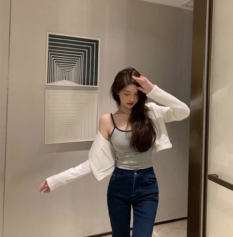 南表妹Naya 纯棉磨毛吊带背心女短款无袖...