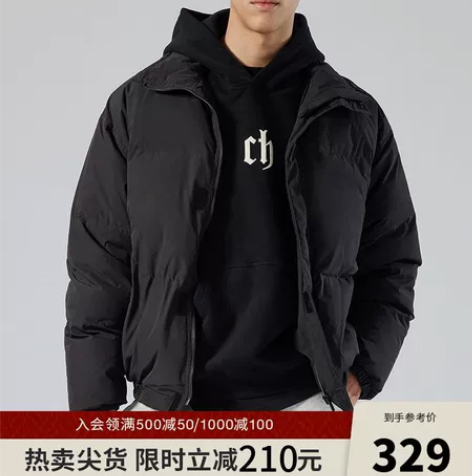 CHINISM CH立领羽绒服男短款潮牌美...