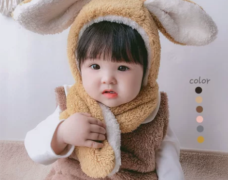 婴儿帽子秋冬婴幼儿毛绒帽网红可爱宝宝护耳帽...
