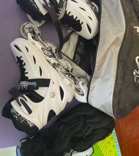 四个轮旱冰鞋溜冰鞋，单排速滑，儿童初学带护...