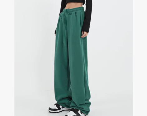 美式绿色加绒运动休闲裤子女，S码 感兴趣的...