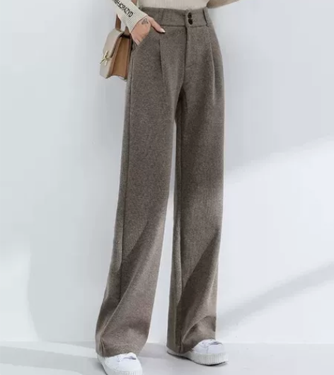 【年终盛典】毛呢阔腿裤女秋冬高腰垂感新款裤...