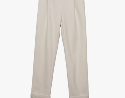 宽松哈伦裤白色秋冬毛呢裤子女ins港味复古...