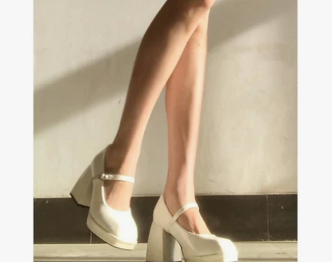 粗跟高跟鞋UR2022年新款玛丽珍鞋厚底单...