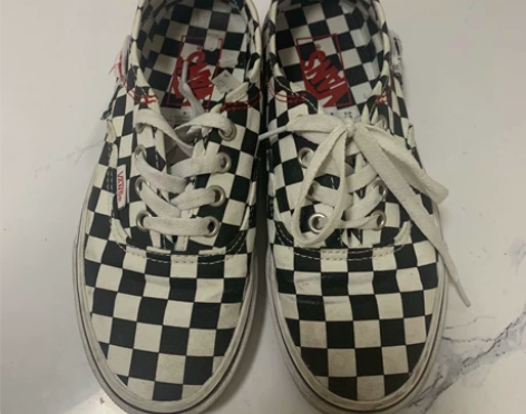 Vans棋盘格帆布鞋 diy款 authe...