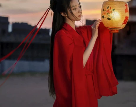 魏晋汉服女款2022新款爆款中国风红色秋冬...