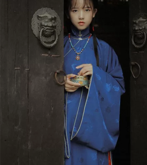 兰若庭 汉服 太平有象 蓝色上衣 M码 全...