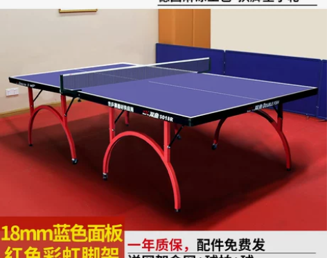 双鱼乒乓球台家用室内标准型乒乓球案子彩虹乒...