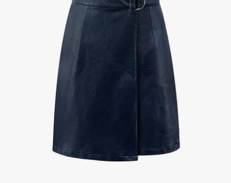 MG小象 包臀皮裙秋冬百搭显瘦高腰短裙A字...