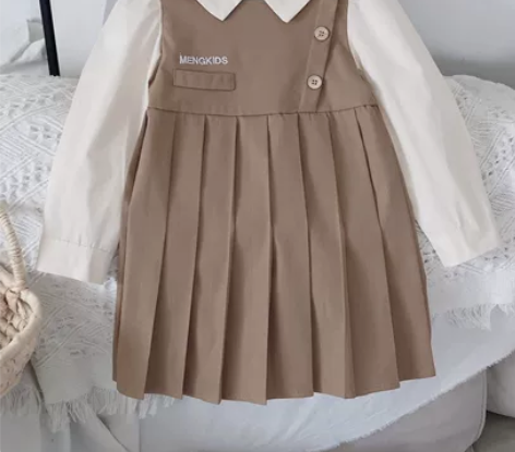 女童连衣裙春季新款女宝宝学院风公主裙韩版儿...